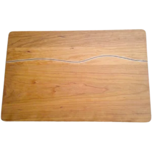 Cherry wood board, inlaid with maple and walnut