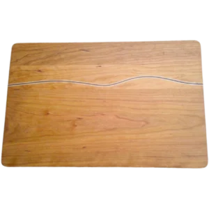 Cherry wood board, inlaid with maple and walnut