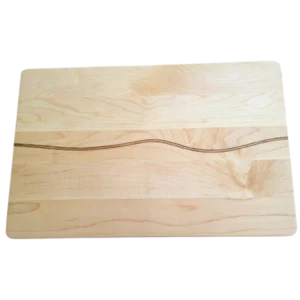 Solid Maple board, inlaid with walnut and cherry wood